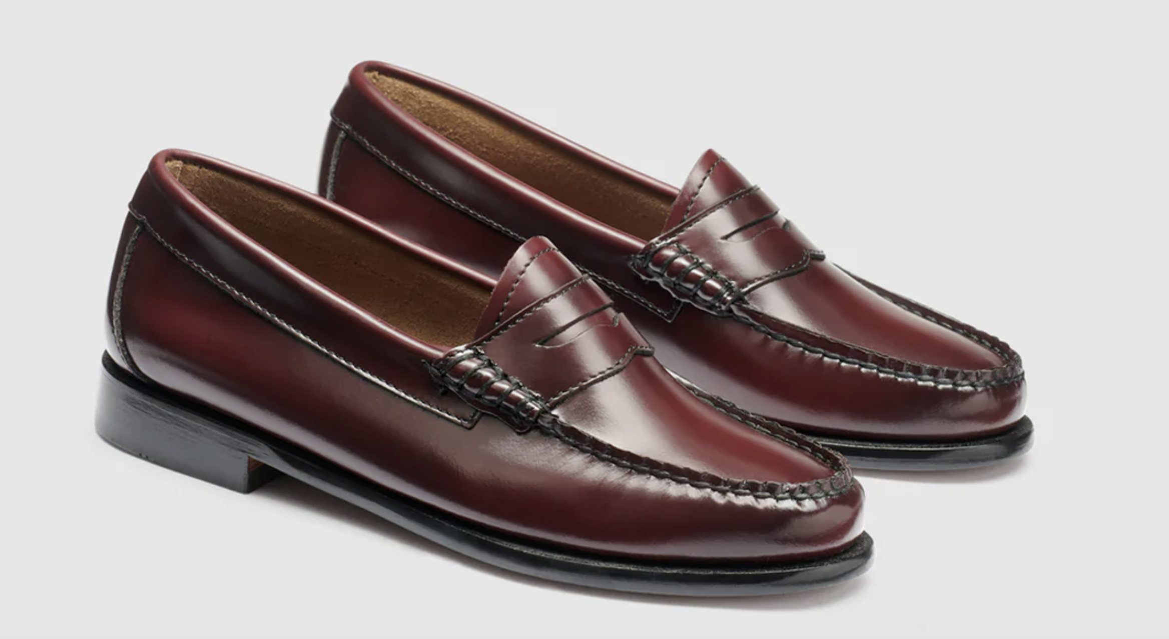 photo of cognac leather bass weejun loafers